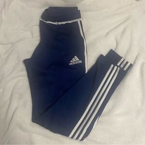 Adidas Kids Dark Blue Joggers with White Stripes